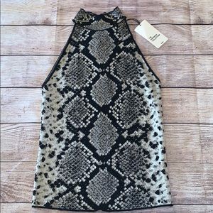 Knit Snake Print Halter Top